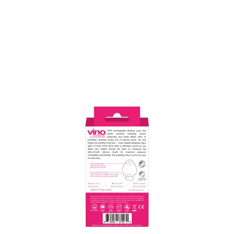 Image de VINO RECHARGEABLE VIBRATING SONIC VIBE- PINK - VEDO